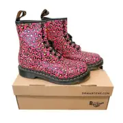 Dr. Martens 1460 Leopard Smooth Leather Lace Up Boots, size 7, New in Box!