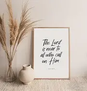 Psalm 14518 Bible Quote Wall Art The Lord Is Near To All Who Call On Him Modern Minimalist Bible Verse Instant Download