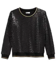 Epic Threads Big Kid Girls Sequin Sweater Size L Color Deep Black