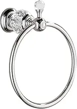 Towel Holder Wall Mounted Bathroom Towel Ring Wall Mounted Towel Rack Ring Storage Holder Zinc Alloy Storage Holder Bathroom Hardware Accessories(Silver)