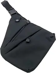[Generic] Men’s Crossbody Bag Storage Bag Left Right Shoulder Backpack Chest Bag Messenger Bag Cycling Hiking Black One Size
