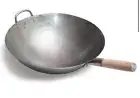 Craft Work Hand Hammered16 inch Round BottomCarbon Steel Wok Pan