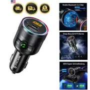 Bluetooth FM Transmitter for Car Dual USB Charging Hands-Free Calls Music Player