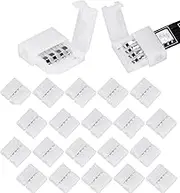 20Packs 4-Pin RGB LED Light Strip Connectors 10mm Unwired Gapless Solderless Adapter Terminal Extension for SMD 5050 Multicolor Strip
