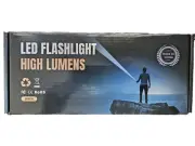 Aluminum Alloy LED Flashlight, High Lumens, rechargeable battery (Black)