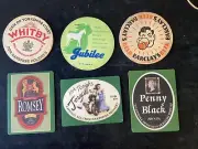 6 different English / Irish Breweries Beer COASTERS A
