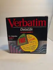 Verbatim MD2-D DataLife Double Density 5 1/4" Diskettes 10 Piece NEW LOOK
