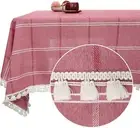 Deconovo Christmas Decorations Tablecloths Rectangle Poly-Cotton Blend Tassel.