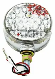 GG LED Pearl Light 1 Stud 2 Sided 24 LEDs Amber/Red Clear Lens 4 1/4 #78376 Pair