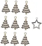 [Yardenfun] 10 Pcs Christmas Tree Ornaments Christmas Tree Charms for Jewelry Making Xmas Tree Charms for Bracelet Making Xmas Tree Charms for Jewelry Making Xmas Charms Metal Bags Alloy