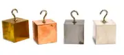 Eisco Labs Density Blocks- Set of 4 - Aluminum, Brass, Copper, Steel. 1.25"