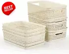 8 Pack Plastic Storage Baskets for Home Organization, Bathroom, Kitchen, Pantry