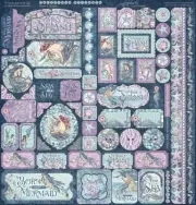 Graphic 45 MAKE A SPLASH Cardstock Stickers Mermaid Mixed Media Scrapbook