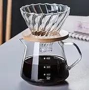 COFISUKI Pour Over Coffee Maker - 20 OZ /600ML Glass Carafe Coffee Server with Glass Coffee Dripper/Filter, Drip Coffee Maker Set for Home or Office, 1-5 Cups