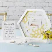 Baby Shower Signature Sign Sweet as Can Bee Wooden Honeycomb Guest Book MW37093