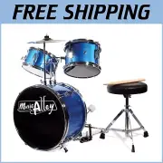 Compact 3 Piece Kids Drum Set for Young Musicians - Throne, Cymbal & Sticks