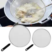 2pcs Mesh Metal Wired Splatter Guard Anti Splash Cover Screen For Frying Pan Pot