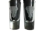 AMARULA ELEPHANT LOGO 5oz GLASSES HEAVY BOTTOM VINTAGE COLLECTIBLE