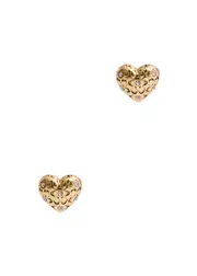 Coach Logo-engraved Heart Stud Earrings - Gold ONE SIZE