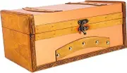 jojofuny Box Vintage Wooden Storage Box with Lock Retro Decor Treasure Chest for Home School Cafe for Jewelry Documents Collections Wood Design