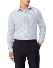 [Van Heusen] 1 Collar Heritage Weave Check Tailored Long Sleeve Shirt in Midnight