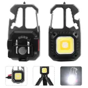 Mini LED Flashlight Work Light Portable Pocket Flashlight Keychains USB Rechargeable for Outdoor Camping Small Light Cor