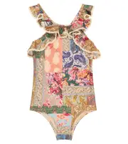 [Zimmermann Kids] Zimmermann Kids Ruffle-trimmed paisley swimsuit Y 10 multicoloured