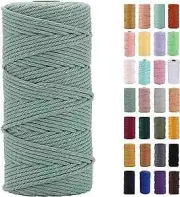 Macrame Cord 3mm x 109Yards,Colored Cotton Rope 3MM x 109Yards Bluish Green