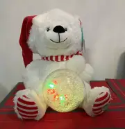 Animated Musical Plush Polar Bear with LED Light-Up Snowball Globe NEW With TAG