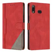 Clasp Case with Flip Wallet Stand Function Cover for Samsung A10S /M01S - Red