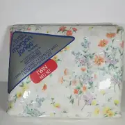 Vtg Morgan Jones Floral Twin Set Sheets No Iron Percale Flat Fitted Pillowcases