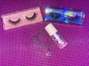 Beauty Bundle 2 Pack Of Eyelashes/lipgloss/necklace/scrunchie