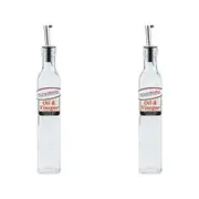 2x Kitchenworks Glass 26cm/500ml Oil & Vinegar Bottle Condiment Dispenser Clear