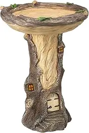 kowaku Garden Bird Bath Bowl Patio Resin Feeder Tree House Statue