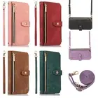 For Samsung A34 A14 A13 A53 A52 A54 A12 A22 Lanyard PU Leather Wallet Phone Case