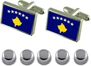 [Select Gifts] Shirt Dress Studs Kosovo Flag Cufflinks