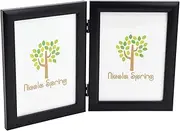 Nicola Spring Folding 2-Photo Frame - Fits Photo Size 5 x 7" (12 x 17cm) - Pack of 1 - Black Picture Frame Small Portrait Photo Frame with Stand Freestanding Photo Certificate Display Poster Frame