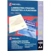 NEW Rexel Laminating Pouch 100 Micron A4 Clear Pack 100