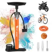 WEST BIKING 160PSI Bike Floor Pump Tire Ball Air Inflator Presta Schrader Compat