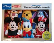 Melissa & Doug Disney Set of 6 Hand Puppets Mickey, Minnie, Winnie The Poo