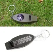 4in1 Emergency Whistle Compass Magnifier Thermometer Crisp Sound Keychain