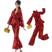 1/6 Scale Red Sequins Shirt Trousers Bag Outfits Fit for 11.5 Inch Dolls Clothes