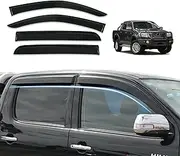 AUSGO Injection Weather Shields for Toyota Hilux Dual Cab 2005-2015, Durable & Custom Fit Weathershields Window Visors Sun Wind Deflectors Rain Proof Car Accessories 4PCS