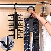 Adjustable Tie Storage Rack 360 Degree Rotating Household Tie Shelf Belt Silk Scarf Artifact Cabinet Organizer Hangers