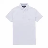 在飛比找Yahoo奇摩購物中心優惠-TOMMY 熱銷刺繡Logo短袖Polo衫-白色
