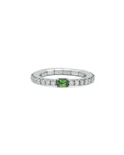 Roberto Demeglio 18K White Gold Extensible by Demeglio Tsavorite & Diamond Stretch Band