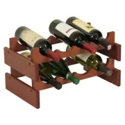 Pemberly Row Contemporary 2 Tier 8 Bottle Wine Rack in Mahogany