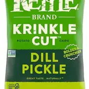 Kettle Brand Potato Chips, Krinkle Cut, Dill Pickle Kettle Chips, 7.5 oz