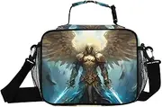 Gold Archangel Wing Insulated Lunch Box for Women Men - Ideal for Work, Picnics - Includes Adjustable Shoulder Strap
