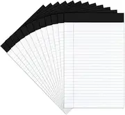 Goefun Legal Pads 8.5 x 11-50 Sheets per Notepad, Wide Ruled Note pads 12 Pack, Perforated Writing Pad White Notebook Paper for Office, School, College
